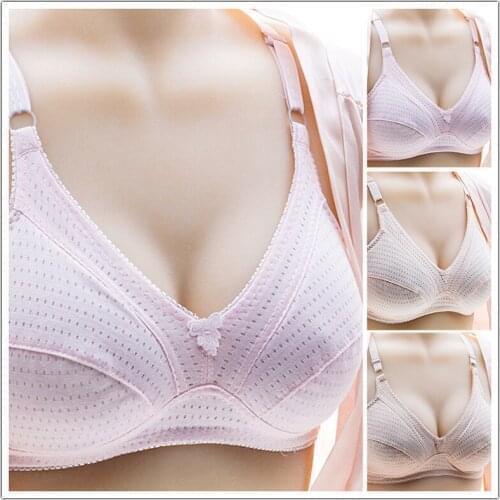 Thin Cotton Small Cup No Steel Ring Mother Underwear Women No Sponge Comfortable And Breathable Middle-Aged And Elderly Bra