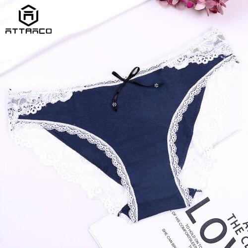 ATTRACO Womens Thong Lace Underwear 1 Piece String Panties Tanga Briefs Cotton Soft Cute Colorful Hot Sale