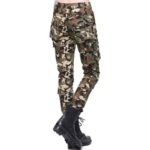 2020 Outdoor Military Camouflage Tactical Pants Women Multi-pocket Slim Cotton Army Fashion Pants Men Hunting Sports Cargo Pants