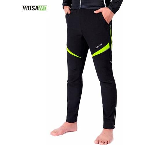 WOSAWE Cycling Tights Cycling Pants Bike Bicycle Long Pants Thermal Trousers Hip Protective Pad Padded Sportswear MTB Bike Pants