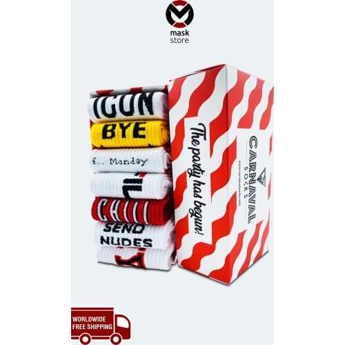 Women 2021 Cotton Socks 7 Pairs/14 Pcs Art Series Comfortable Unisex Smiling Face Funny Colorful Slippers Short Ankle