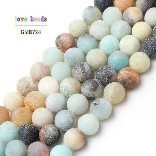 Natural Stone Matte Amazonite Round Beads for Jewelry Making 4/6/8/10/12mm Perles Loose Spacer Beads Diy Bracelet Necklace