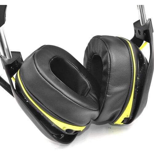 1 Pair High Elasticity Faux Leather Protective Earcaps Headset Cushion Replacement Earmuffs Ear Pads for Logitech Astro A40 A50