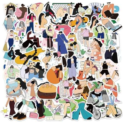 10/30/50PCS Art Abstract Girl Stickers Skateboard Laptop Guitar Motorcycle Suitcase Bike Phone Graffiti Sticker Decal Kid Toy