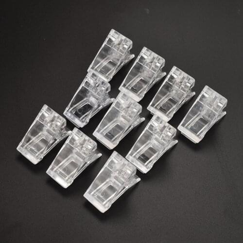 10pcs Nail Tips Clips Transparent Quick Building Mold Clips for Finger Extension UV Gel Nail Builder Manicure Tools
