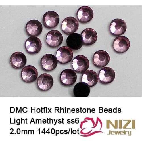 1440 pcs ss6 light amethyst Free shipping DMC Iron On Rhinestones DMC hot fix rhinestones flat back rhinestones HighQuality-7