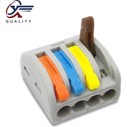 30/50/100 PCS/lot PCT-214 color 222-214 mini fast wire Connectors Universal Compact Wiring Connector push-in Terminal Block