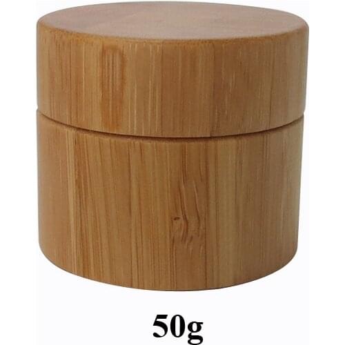 30pcs 50g Empty Bamboo Powder BB/CC/Essence/Vanishing Cream Jar with PP inner bottle 50ml Cosmetics Lip Gloss Box Tins Container