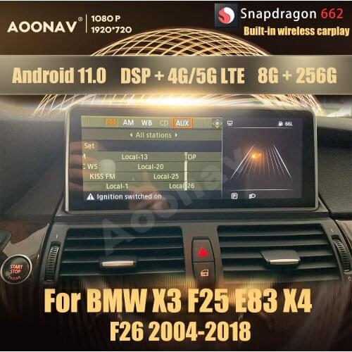 12.3 Inch Snapdragon 662 Android 11.0 car radio For BMW X3 F25 E83 X4 F26 2004-2018 multimedia player Head Unit Stereo 8+256GB