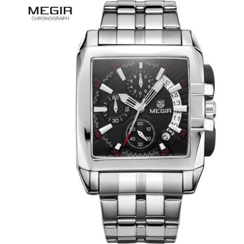 Megir new business mens quartz watches fashion brand chronograph wristwatch for man hot hour for male with calendar 2018