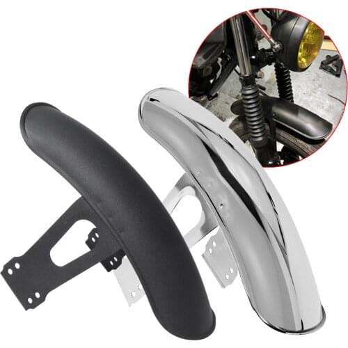 Black Chrome Metal Motorcycle Front Fender Protector Mudguard Cover For Honda CG125 Motorbike Retro Retrofit Fender Mud Guard