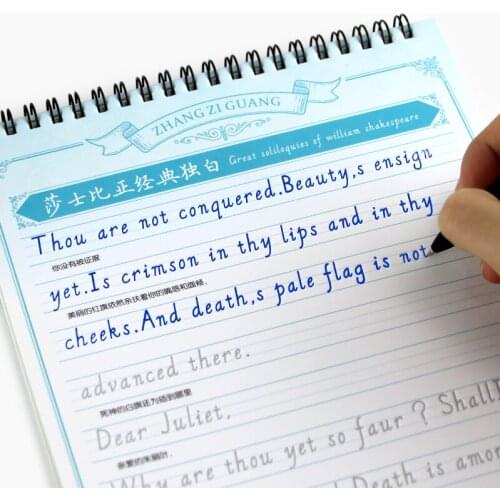 Italian Italic English Alphabet Word Letters Hand Writing Auto Dry Repeat Practice Copybook Children Kid Groove Exercise Book