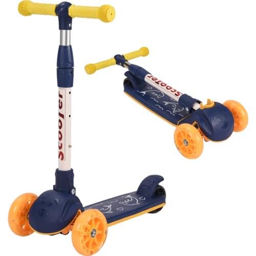 LazyChild Scooter Children 1-2-6-8 Years Old Baby Step Car Foldable Flash Roller Skating Block With Music 2021 Dropshipping