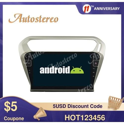 DSP Android 9 8 Core Car No DVD Player GPS Map Navigation For Peugeot 301 2013-2016 Stereo Headunit Multimedia Player Auto Radio