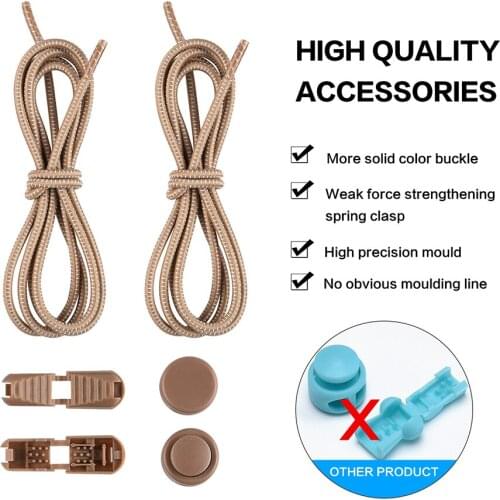 Sneaker Elastic Lazy Shoelaces No Tie Shoe Quick Laces Colored Round Silicone Rubber Band Shoelace Buckle
