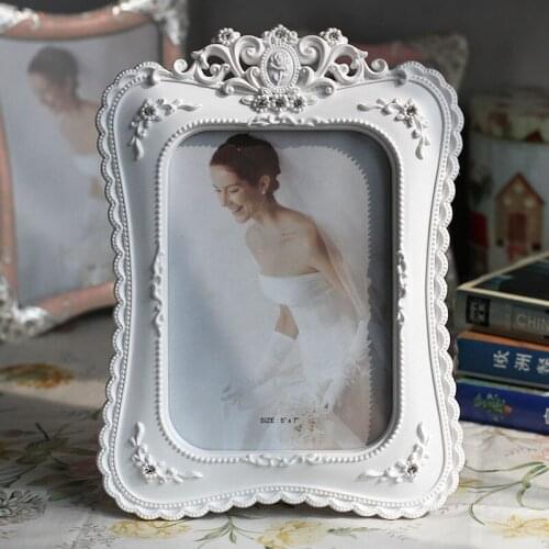 Resin Photo Frame Creative PIcture Frame White Color Wedding Room Desktop Decoration Ornament Gift 6/7/8inch