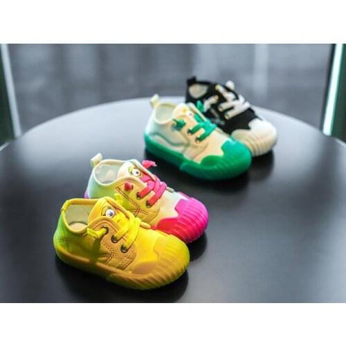 Spring Autumn Baby Boys Girls Canvas Shoes Infant Toddler Casual Shoes Soft Bottom Non-slip Student Shoes Outdoor Kids Sneaker D