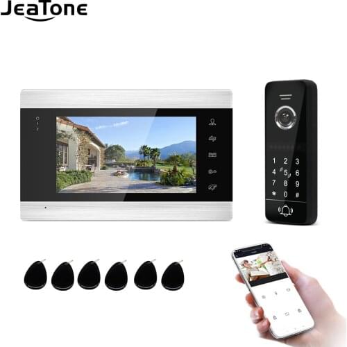 Jeatone 7'' Tuya Video Door Phone Home Security System Video Doorbell intercom cam, Multi-language, Support Remote APP Control