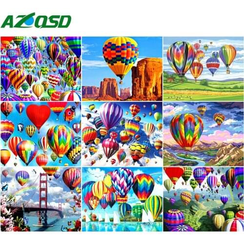 AZQSD Painting By Numbers DIY Hot Air Balloon Home Decoration Handpainted Gift Coloring By Numbers Landscape Home Decoration
