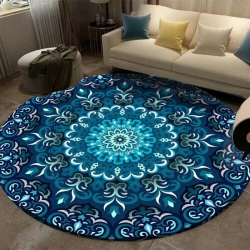 Round Carpet Ethnic Mandala Flower floor Mats doormats bath balcony home Non-slip Childrens room Carpet tapis salon rug rugs