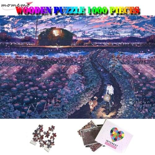 MOMEMO Summer Night Adults Anime 1000 Pieces Cartoon Jigsaw Puzzle Customized Wooden Puzzle Toy Interesting DIY 1000 Puzzle Game