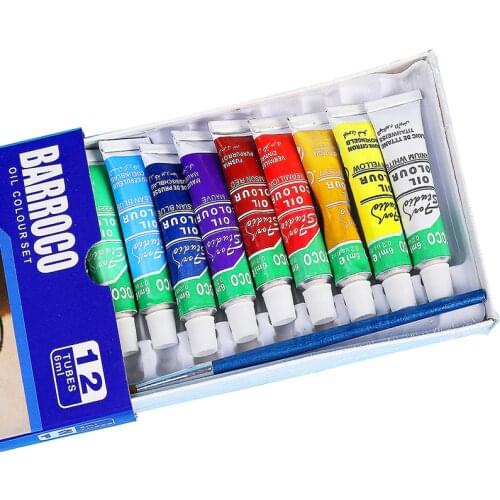 12colors/set Professional Oil paints colors painting drawing pigments art supplies art set oil painting set with1 brush
