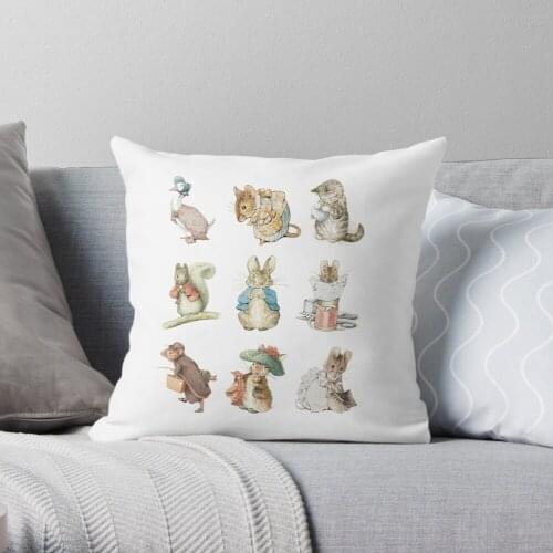 Beatrix potter Throw Pillow Cushion Cover Polyester throw pillows case on sofa home living room car seat decor 45x45cm