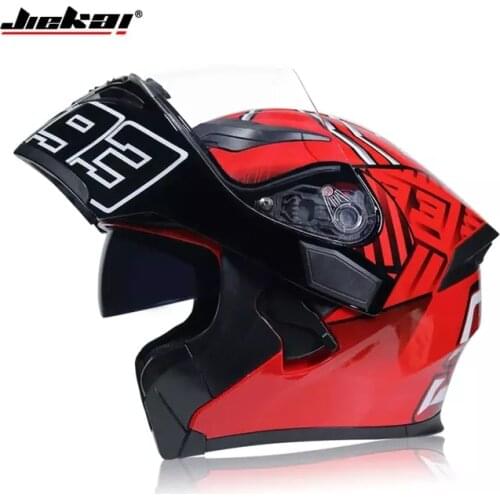 New Arrival 2020 JIEKAI flip up double lens motorcycle helmet removable and washable liner Aerodynamic design modular helmet 4.5