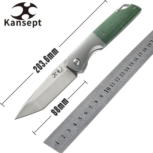 Kansept Everyday Carry knife Warrior K1005T5 CPM-S35VN Tanto Blade Titanium Green Micarta Handle High Quality EDC