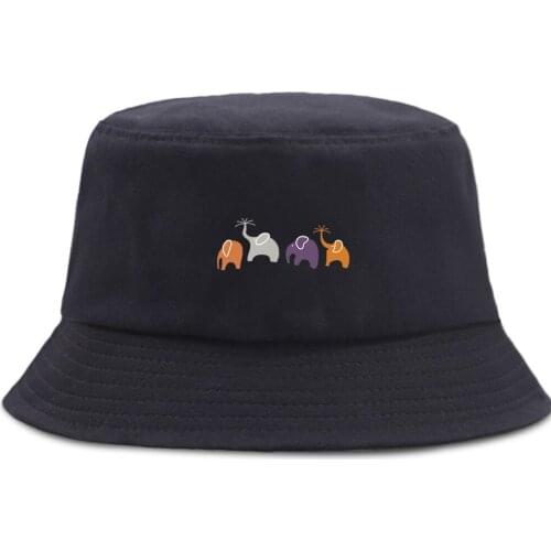 Animal Elephant Hip Hop Bucket Hat Outdoor Unisex Fisherman Cap Summer New Sunscreen Fishing Caps Foldable Casual Panama Hats