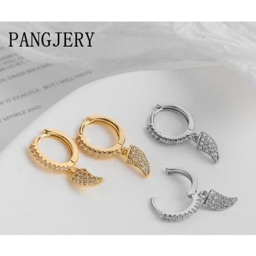 PANGJERY 925 Sterling Silver Earrings for Women INS Fashion Creative Cute Romantic Crescent Moon Wedding Fine Jewelry Gifts