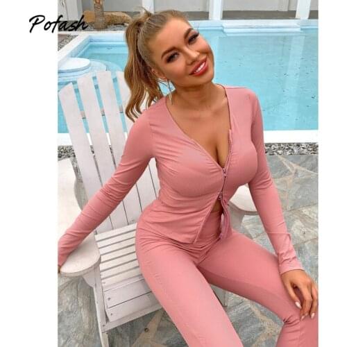 Pofash Pink Slim Two Pieces Outfits Women Clothing Long Sleeves Coat And Pencil Pants 2021 Female Casual Home Autumn 2 Piece Set