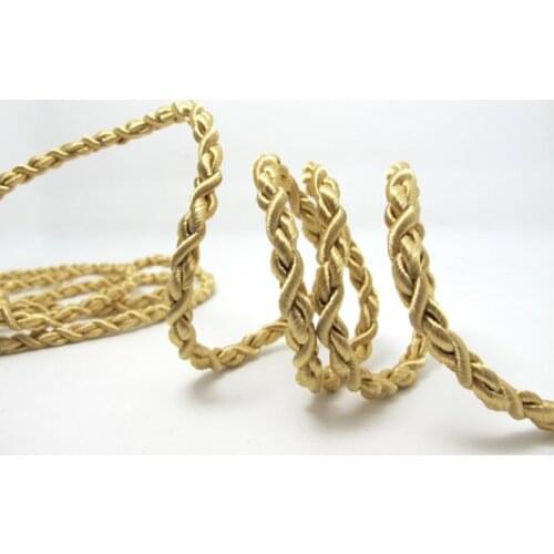 CLEARANCE|3 Yards 5mm Metallic Gold Rope String|Beige Brown Cord|Rope|Decorative Rope Cord|Handle Cord|Craft Supplies