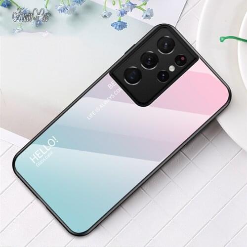 S21 Ultra Case XUANYAO Original Slim Glass Coque For Samsung Galaxy S21 Plus Case Hard Shockproof Cover For Samsung Galaxy S21