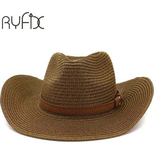 Men and women sun hat hat fashion personalized western cowboy straw hat outdoor vacation beach sun wide hat HA17