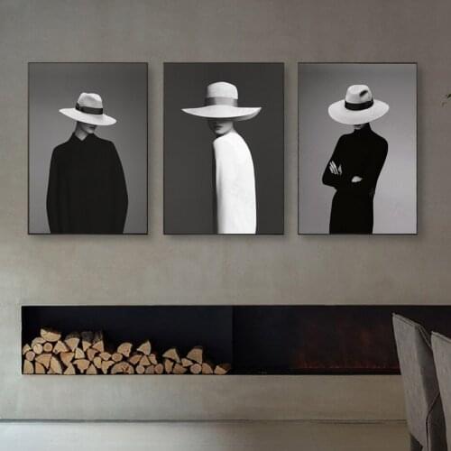 Nordic Black And White Figure Model Posters And Prints Minimalism Girl Wall Art Canvas Paintings Pictures Living Room Home Decor