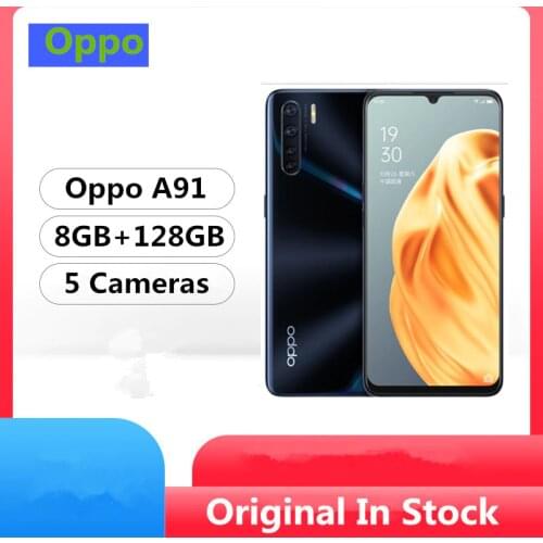 Original Oppo A91 Mobile Phone Helio P70 Android 9.0 6.4" 2400x1080 8GB RAM 128GB ROM 48.0MP 5 Cameras Screen Fingerprint