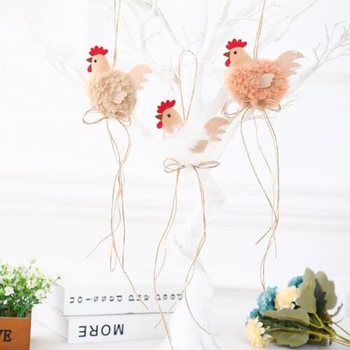 Easter Pendant Decorative Flannel Hanging Cute Rooster Ornament for Home Office