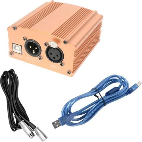 USB Cable XLR Microphone Cable 1 channel Portable 48V USB Phantom Power for Condenser Mic Accessories