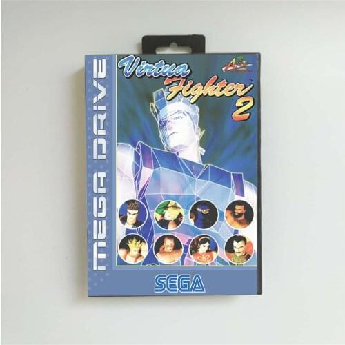 Virtua Fighter 2 - EUR Cover With Box 16 Bit MD Game Card for Megadrive Genesis Video Game Console