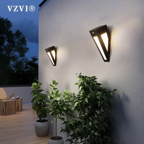 Modern Solar Wall Light Outdoor Garden Wall Lamp Waterproof Electricity Human Body Sensor Wall Lighting Courtyard Porch Light