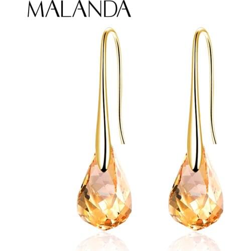 Original Crystal From SWAROVSKI Helix Pendant Drop Earrings For Women Fashion Gold Color Pendant Dangle earrings Jewelry Gift
