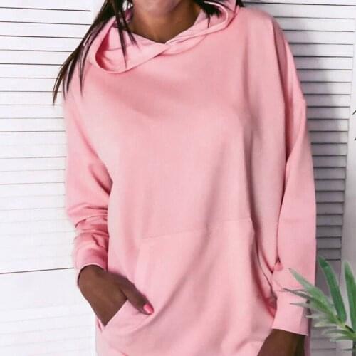 2020 New Winter Casual Long Sleeves Pink Girls Pullover Loose Womens Thick Coat