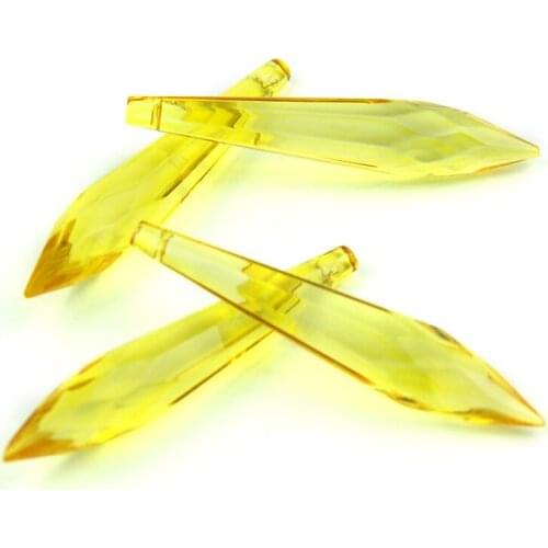 10pcs/Lot 76mm Topaz Crystal Multifaceted Icicle Chandelier Pendants/ Crystal U-Drop Pendants Crystal Chandelier Parts