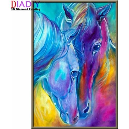 5D Diamond Painting Animals Horse Diamond Mosaic Tiger Lion DIY Full Round Diamond Embroidery Cross Stitch Rhinestone Art