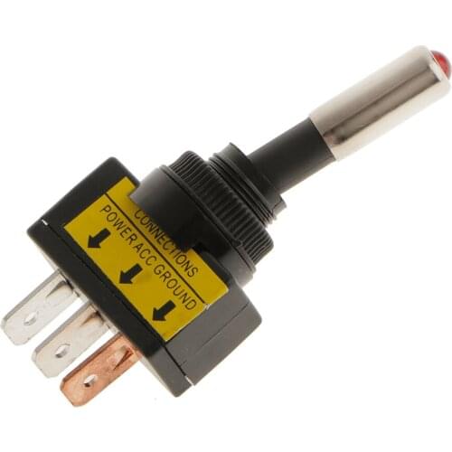 Car Boat Red LED Light Toggle ON/OFF Switch SPST Breaker Universal