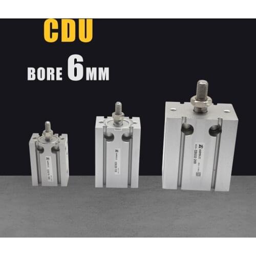 CDU SMC Type Free Mount Cylinder CDU 6mm Stroke 5-50mm Double Acting Built-in magnet Pneumatic Cylinder