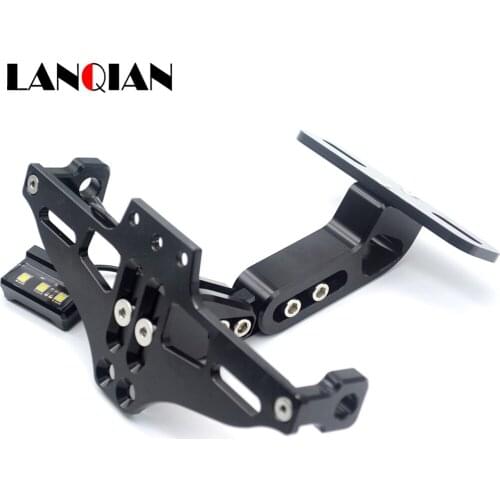 For Yamaha Motorcycle CNC License Plate bracket folding with Signal blinker LED Light MT01 MT02 MT03 MT07 MT09/Tracer MT10 MT25