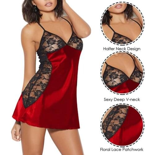 Women Lingerie Sexy Hot Erotic Baby Dolls Nightdress Red Lace Floral Embroidery Teddy Underwear Porn Babydoll Exotic Costumes