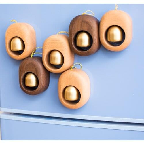 Home Decor Bell Refrigerators Stick Solid Wood Log Creative Nordic Simple Lovely Cure Brass Magnet Refrigerator Doorbell